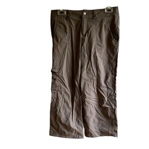 Lucy Cargo Pants Size 2 Brown Greige Rip Stop Pockets Spring GORPCORE Hiking
